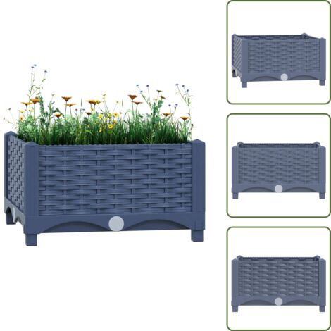 Balcone - vidaXL Fioriera Rialzata 40x40x23 cm in Polipropilene - Cortile