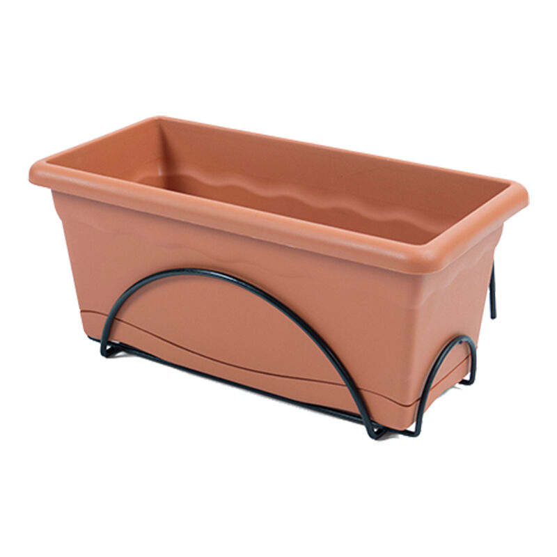 

Balconera plato integrado 50x20cm + soporte terracota - Plastiken