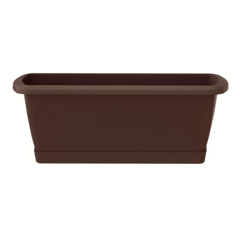 

Prosperplast - Jardinera Respana con soporte de plastico en color marron 59 (largo) x 18,4 (ancho) x 14,5 (alto) cm