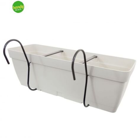 Balconetta con ganci curvi bianca 50x17x17 cm