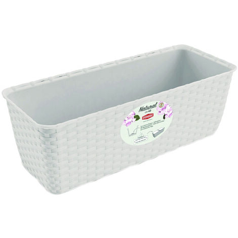Balconetta natural bianca con riserva d'acqua - cm. 50x18x16h - lt.9.2