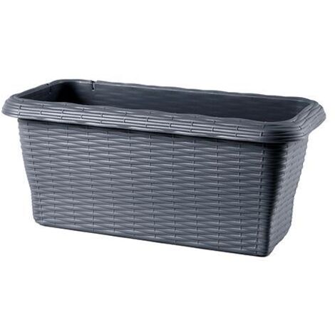 Balconetta Rettangolare 'Paglia' Cm 60X20X17,5 Lt.11,5 - Antracite
