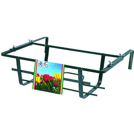 BALCONIERA REGOLABILE  IN FERRO CM 60 NERO  PORTA VASO  cm.60x20x18h. FER 253956