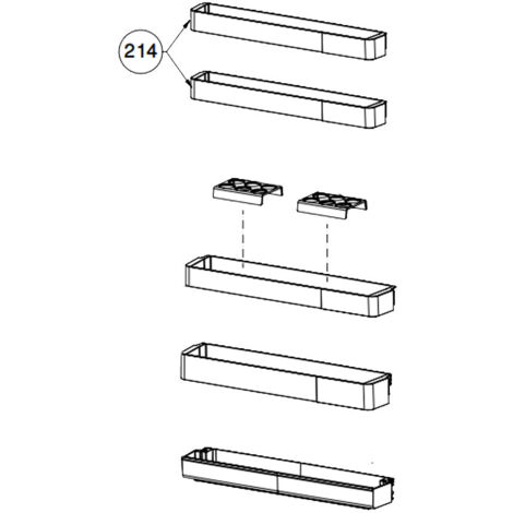 Balconnet de porte repère 214 (5734680200) Réfrigérateur, congélateur