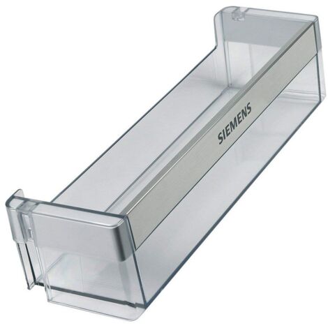 Balconnet porte bouteilles 12x44x10 cm – Compatible réfrigérateurs SIEMENS et BOSCH – Plastique transparent – Référence 00704703
