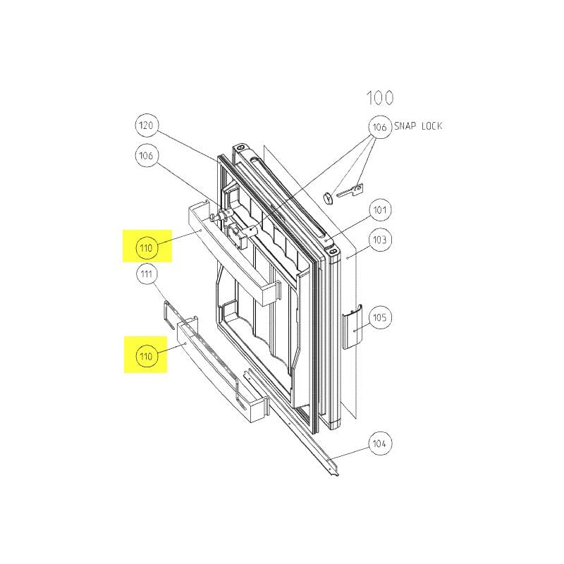 Dometic - balconnet porte bouteilles sup/inf pour refrigerateur...