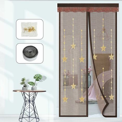 Balcony Door Mosquito Net, Fly Screen Door Magnet Magnetic Curtain Anti-Insect Mosquito Net Anti-Mosquito Curtain, No Drilling, Adhesive Attachment Ideal for Balcony Door, Port