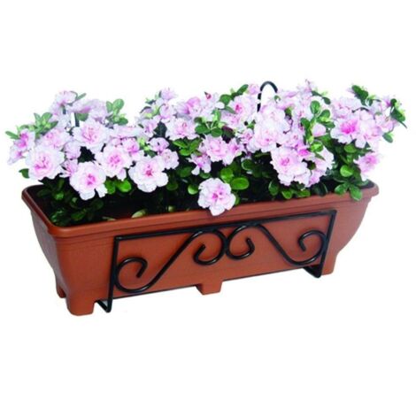 Balcony/Fence Holder - Scrolled Back Planter Holder - Charcoal