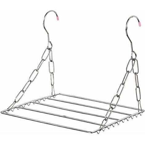 Balcony Folding Shoe Drying Rack Clothes Dryer Stainless Steel Laundry Underwear（Silver