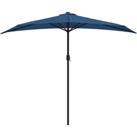 Balcony Parasol with Aluminium Pole Blue 270x144x222 cm Half vidaXL