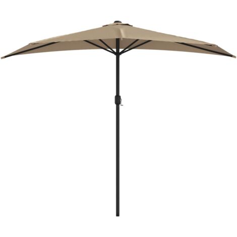 Balcony Parasol with Aluminium Pole Taupe 270x135 cm Half