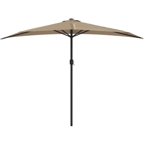 Balcony Parasol with Aluminium Pole Taupe 300x150 cm Half