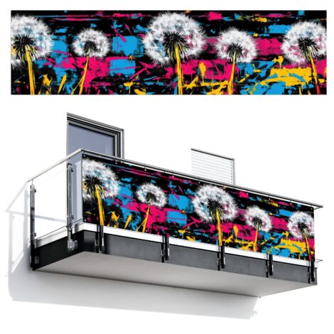 Balcony Privacy Banner Street Art - Colorful - Wall 300x85 cm