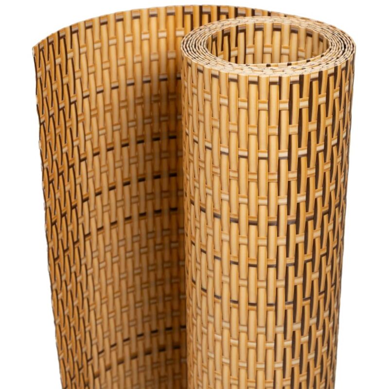 Balcony Screen Light Brown 300x90 Cm Poly Rattan Vidaxl