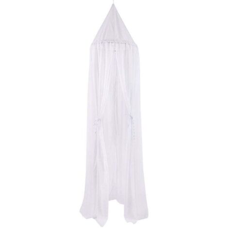 Baldaquin de lit en Matériel en mousseline de soie pour enfant/bébé, moustiquaire de lit pour chambre enfant, pour jeu/lecture, moustiquaire bébé pour fille en blanc, hauteur 240 cm