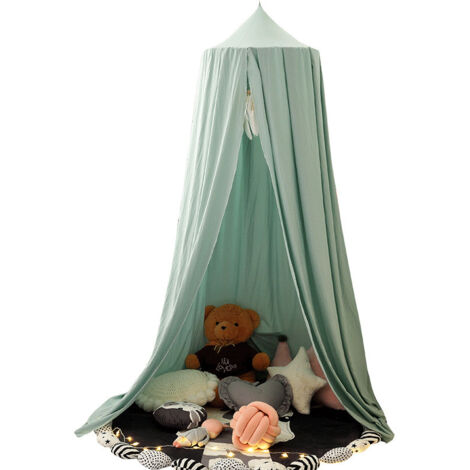Baldaquin de lit - Moustiquaire à suspendre pour chambre d'enfant et chambre à coucher - Vert