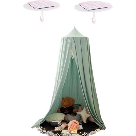 Baldaquin pour bébé de 270 cm - Extra large - Moustique à suspendre - Pour chambre à coucher, dressing, jeu - Hauteur : 270 cm - Vert