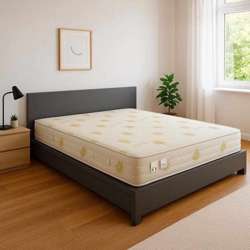 Matelas en mousse à mémoire de forme 25 cm Duck avec rêvetement en tissu Aloe Vera 90 x 200 cm - Baldiflex