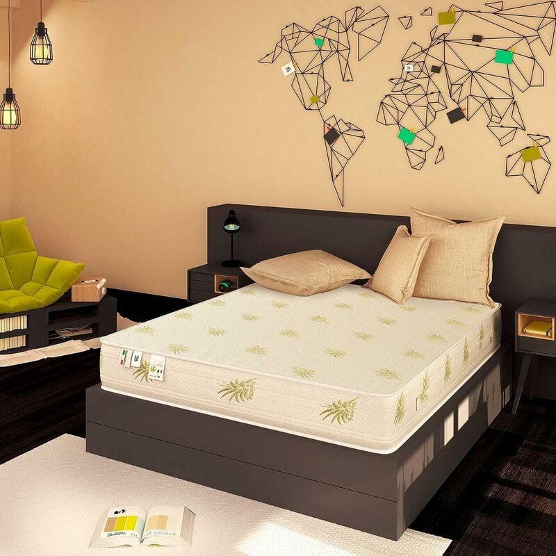 Matelas en mousse à mémoire de forme 25 cm Duck avec rêvetement en tissu Aloe Vera 120 x 190 cm - Baldiflex
