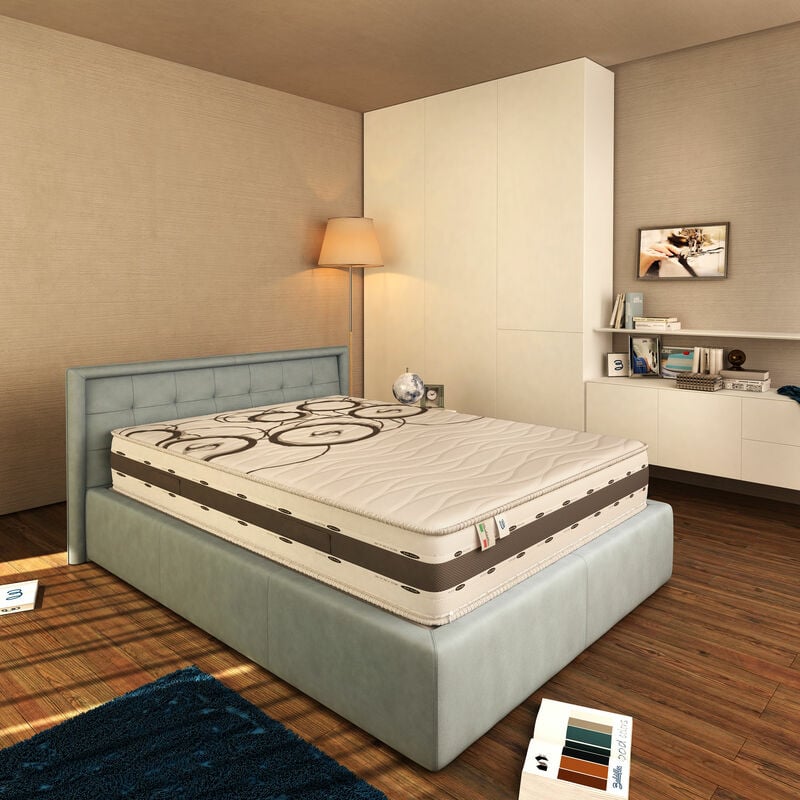 Matelas à mémoire de forme 25 cm de haut Certificat aseptisé Bande respirante 3D Nuits d'Argent Plus 140x200 cm - Baldiflex