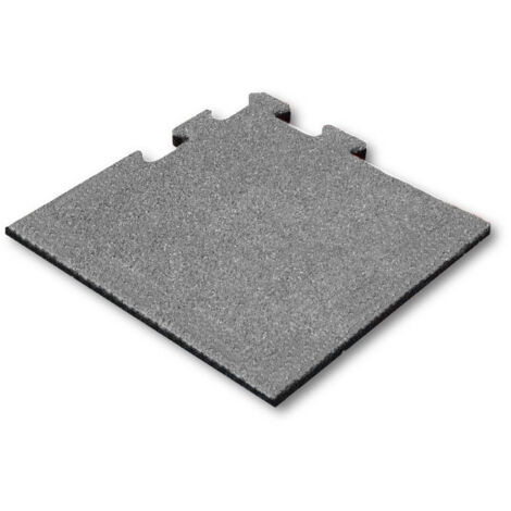 Baldosa de caucho 25 mm - 50x50 cm Gris - Sistema puzzle Pieza de esquina
