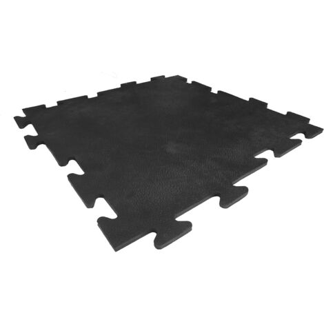 Baldosa de caucho 8mm Negro - 50x50 cm - Sistema puzzle