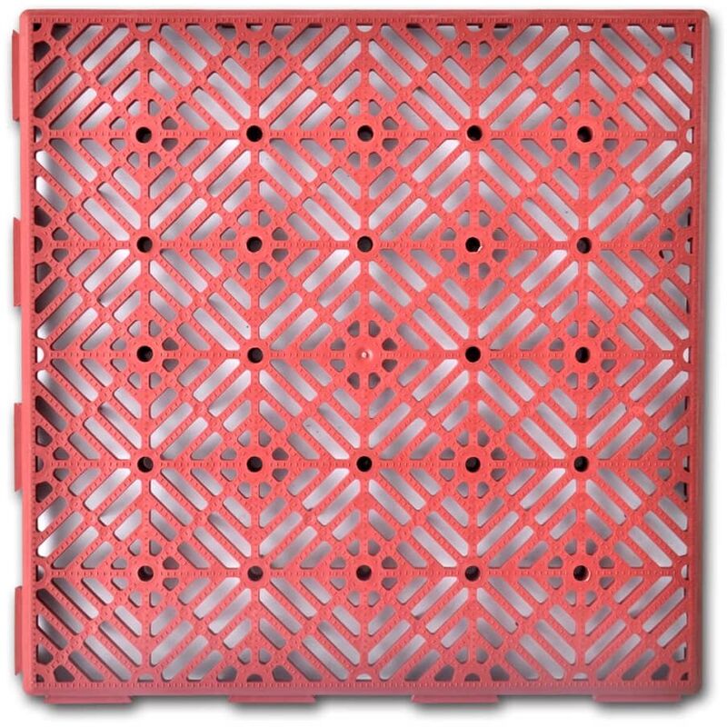 

Baldosa de plástico para el jardín, 24 unidades - Rojo