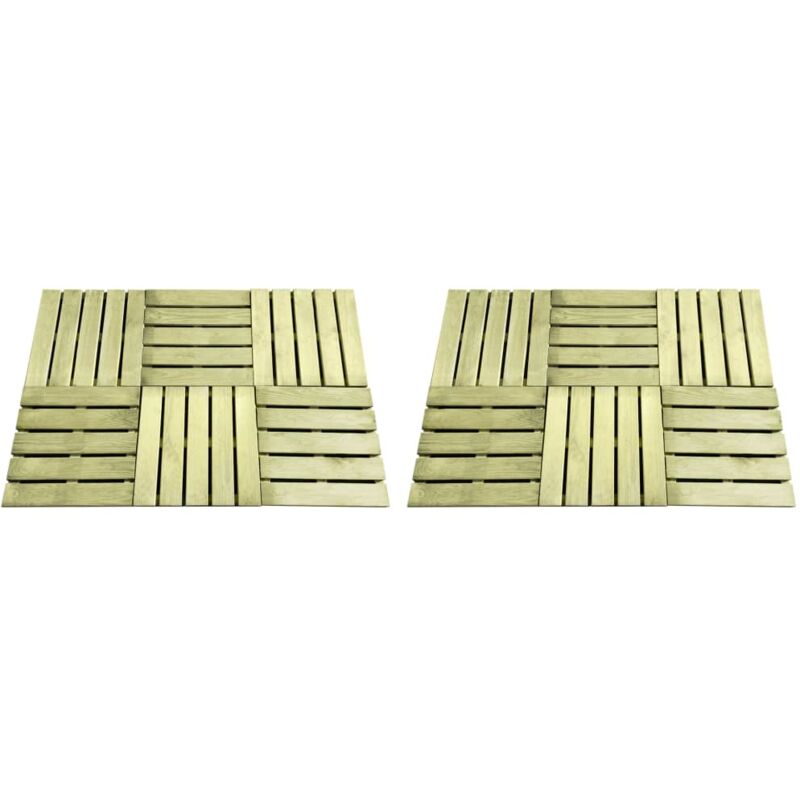 

vidaXL Baldosa de porche 12 unidades madera verde 50x50 cm - Verde