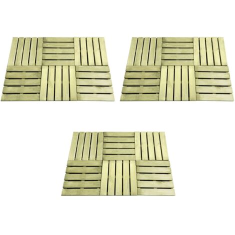 Baldosa de porche 18 unidades 50x50 cm madera verde