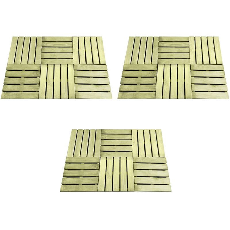 

Baldosa de porche 18 unidades 50x50 cm madera verde