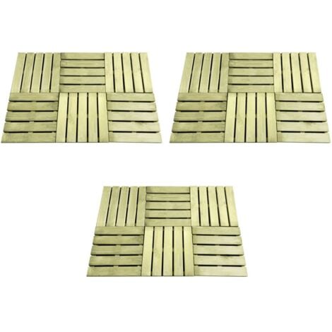Baldosa de porche 18 unidades 50x50 cm madera verde