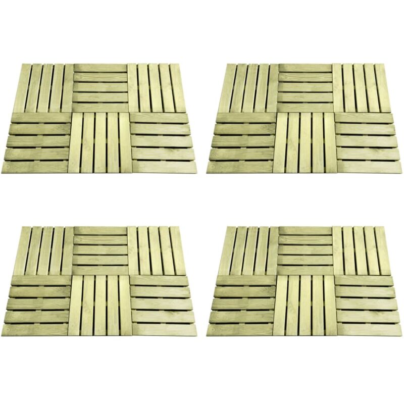 

vidaXL Baldosa de porche 24 unidades madera verde 50x50 cm - Verde
