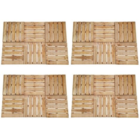 Baldosa de porche 24 unidades 50x50 cm madera marrón