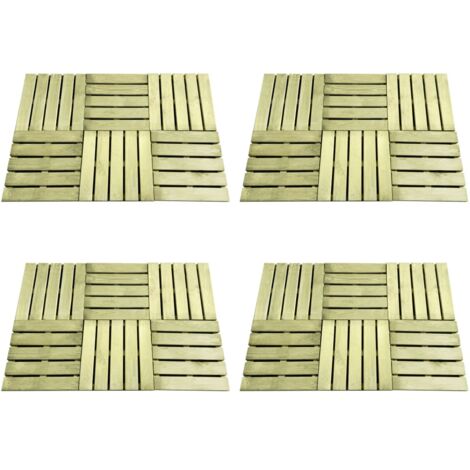 Baldosa de porche 24 unidades 50x50 cm madera verde