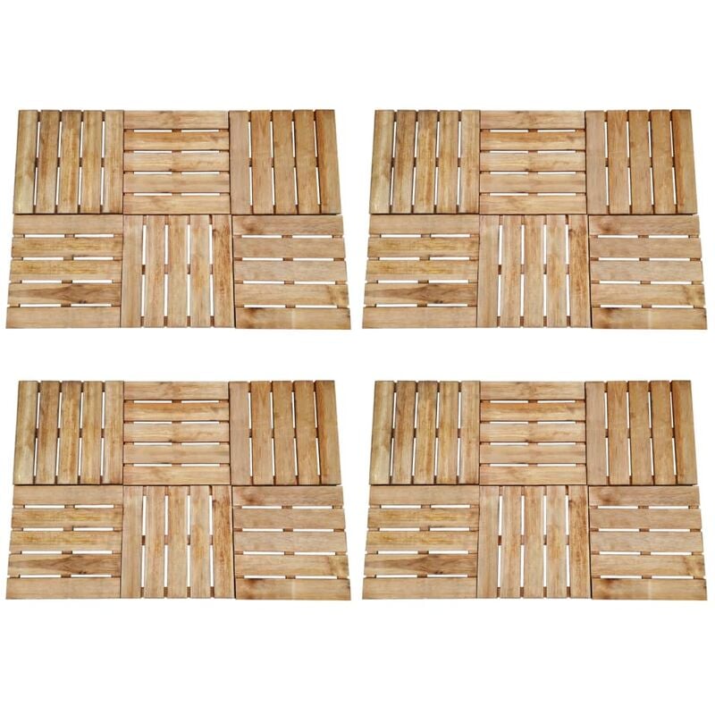 

Baldosa de porche 24 unidades madera marrón 50x50 cm