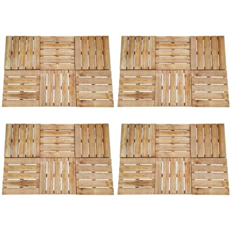 Baldosa de porche 24 unidades madera marrón 50x50 cm