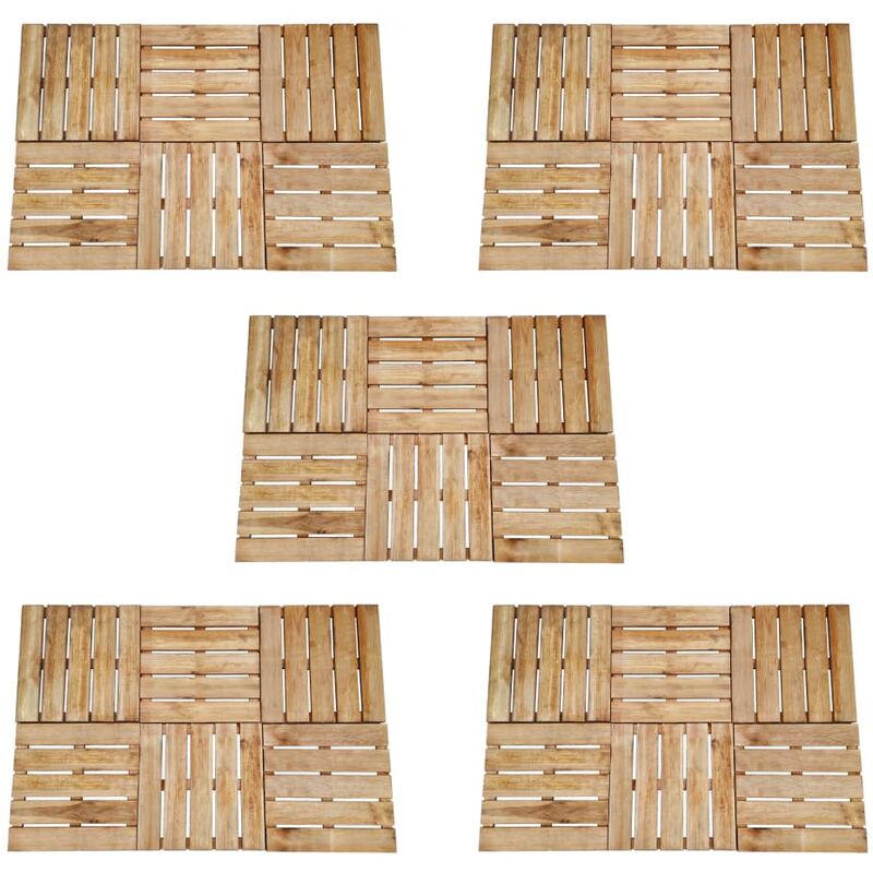 

Baldosa de porche 30 unidades madera marrón 50x50 cm - Marrón