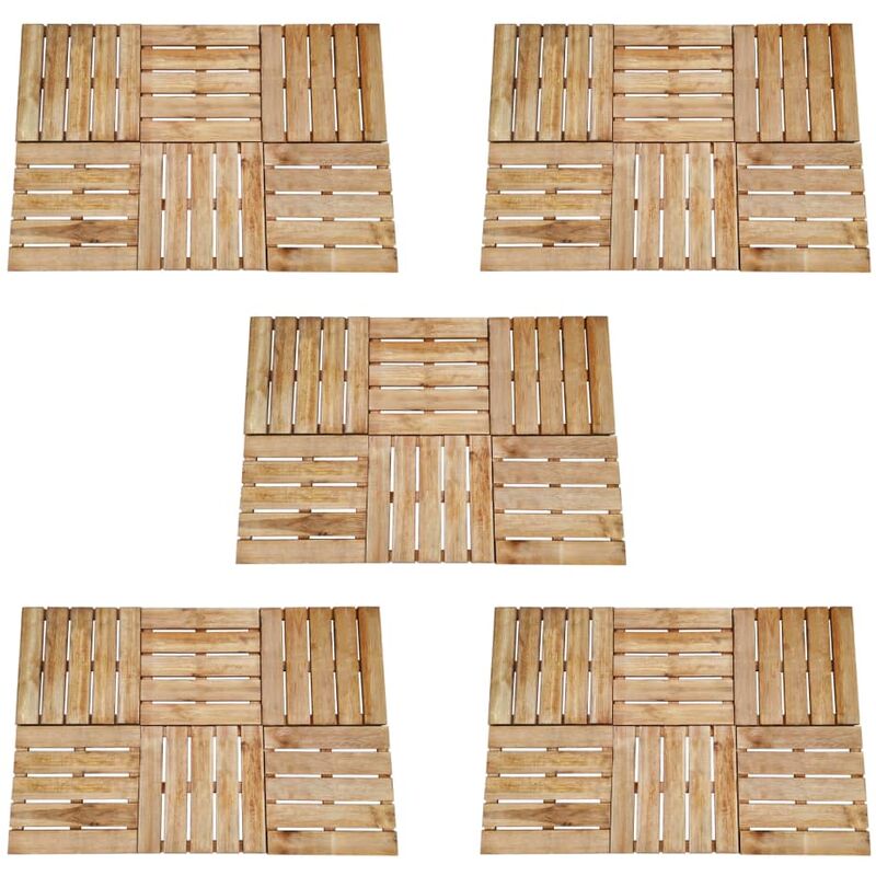 

Baldosa de porche 30 unidades madera marrón 50x50 cm
