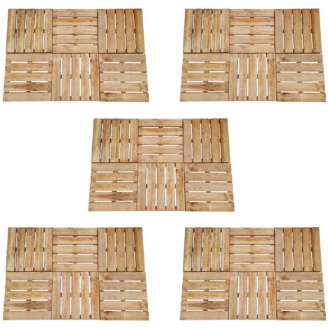 Baldosa de porche 30 unidades madera marrón 50x50 cm