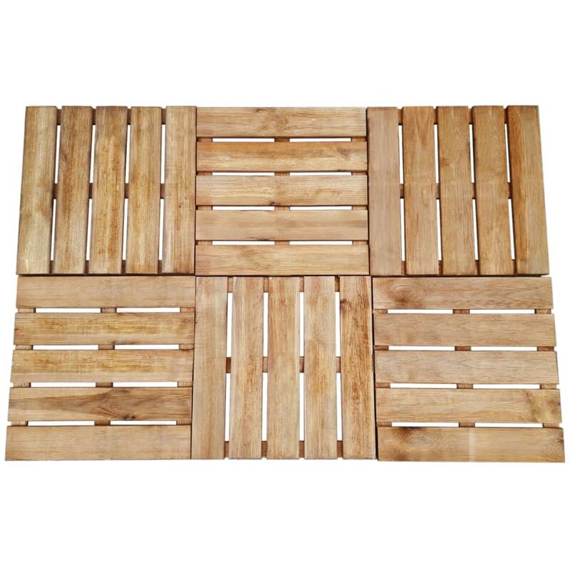 

Baldosa de porche 6 unidades madera marrón 50x50 cm - Marrón