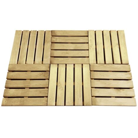 Baldosa de porche 6 unidades 50x50 cm madera verde