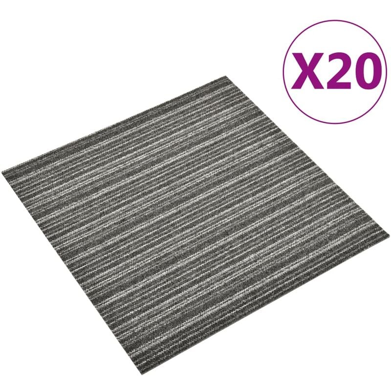 

Baldosa de suelo de moqueta 20 uds 5m² 50x50cm antracita rayada - Antracita