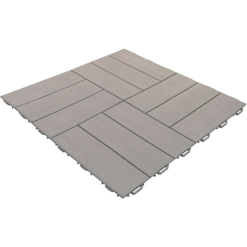 

Baldosa para terraza exterior de 55,5 x 55,5 cm efecto cruzado – Colección Marte - Gris Claro