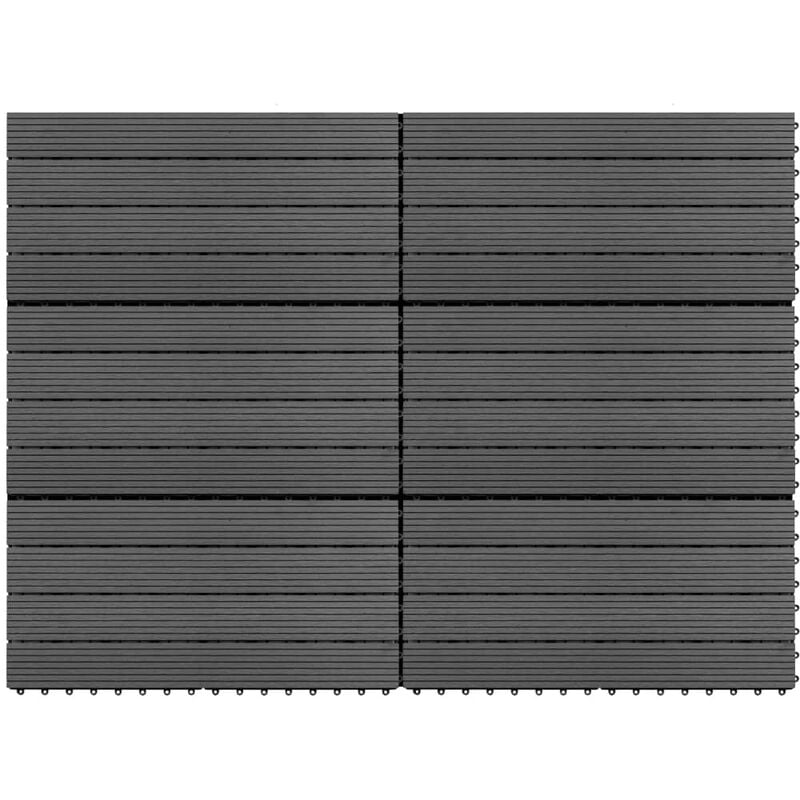 

Baldosas 6 unidades WPC gris 1m² 60x30 cm - Gris