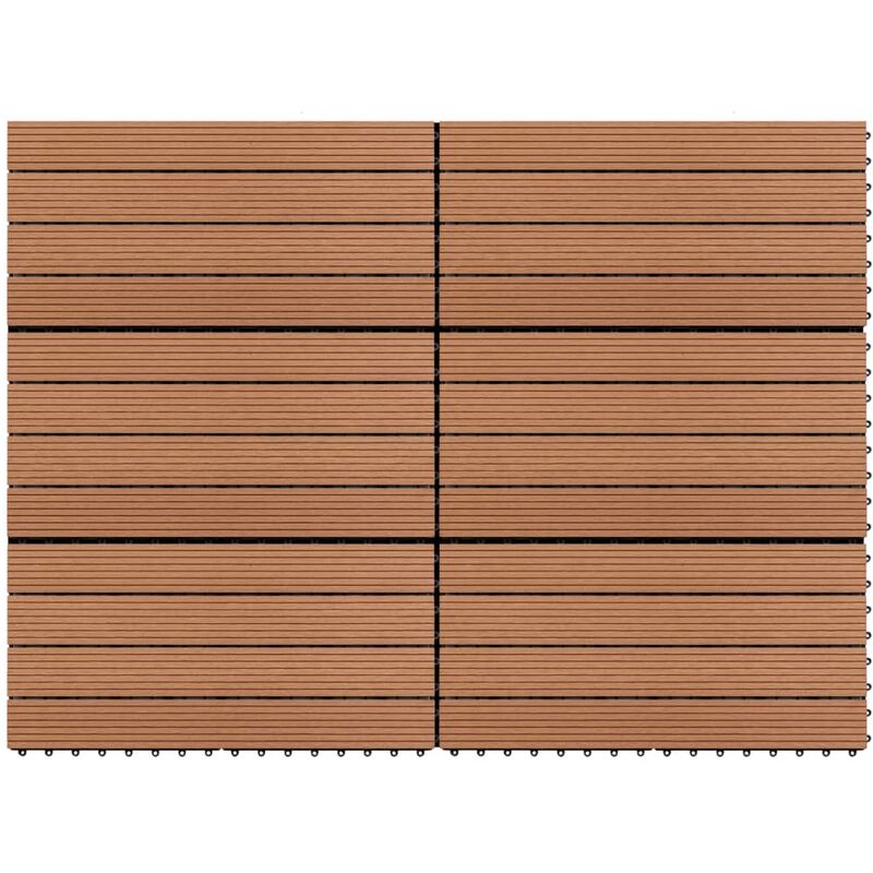

Baldosas 6 unidades WPC marrón 1m² 60x30 cm - Marrón