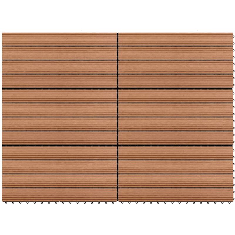 

Baldosas 6 unidades WPC marrón 1m² 60x30 cm