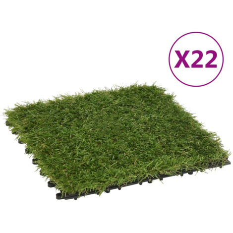 Baldosas de césped artificial 22 uds verde 30x30 cm