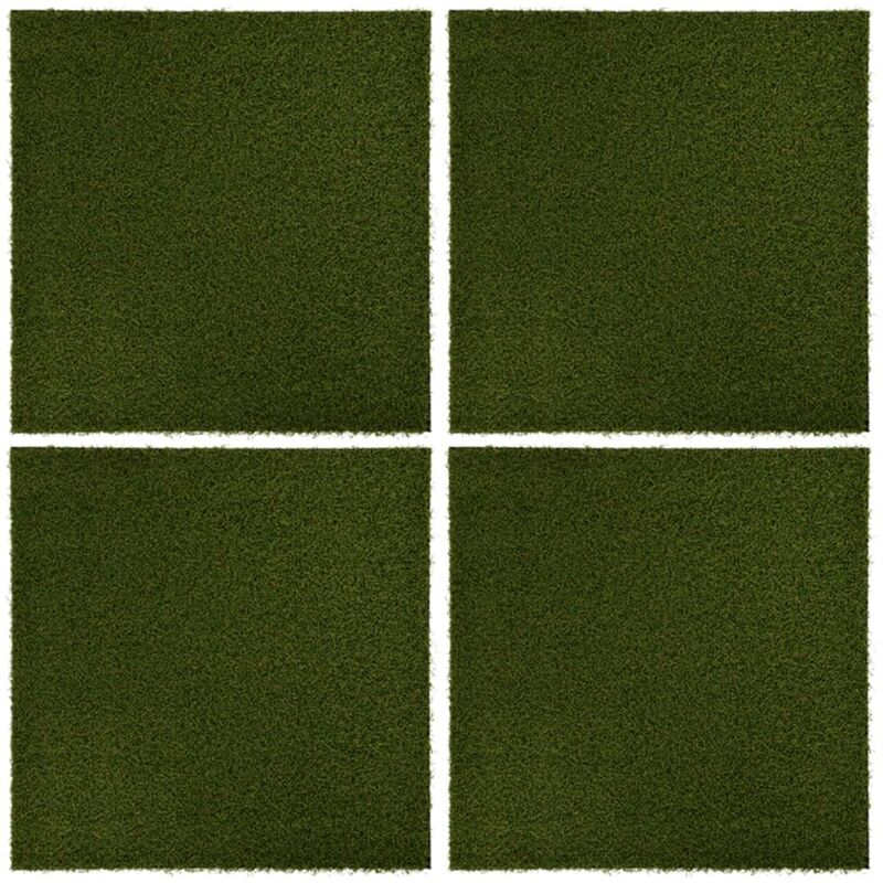 

Baldosas de césped artificial 4 unidades caucho 50x50x2,5 cm - Verde