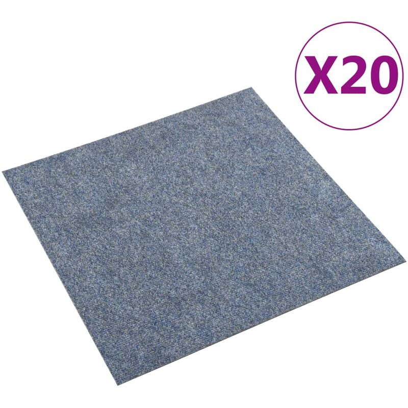 

Baldosas de moqueta de suelo 20 unidades 5 m² azul