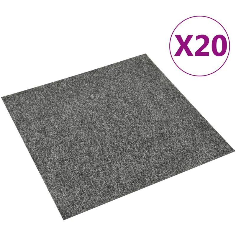 

Baldosas de moqueta de suelo 20 unidades 5 m² gris oscuro - Gris